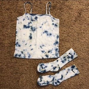 Tie Dye Nike Socks w/matching tank top